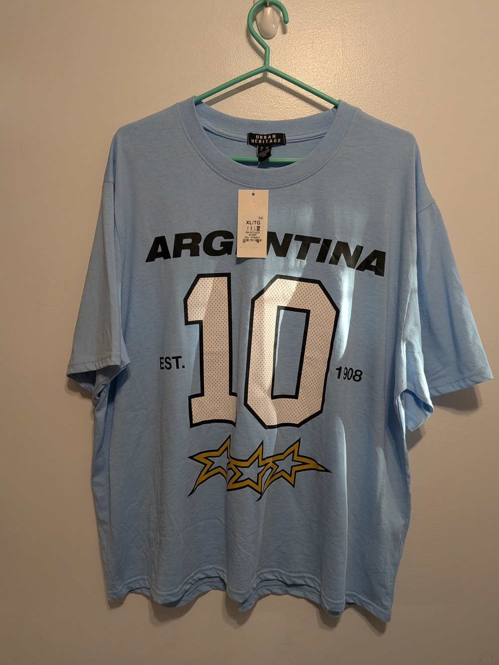 Urban Heritage Light Blue Argentina 10 Graphic Tee